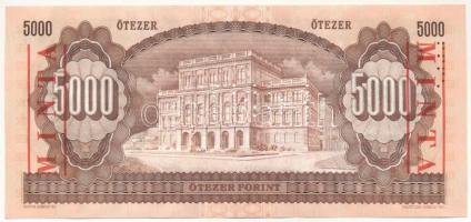 1993. 5000Ft piros "MINTA" felülnyomással és perforációval, "J 00000528" sorszám...