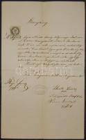 1870 Scheili Lőrincz visegrádi bíró által írt bizonyítvány