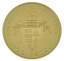 1938. 100P aranyozott Cu utánverete "R" jelzéssel, kapszulában (45mm) T:PP