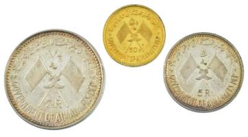 Egyesült Arab Emirátusok 1970. (1390) 5R Ag "Nasser" + 7 1/2R Ag "Nasser" + 50R ...