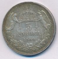 1909KB 5K Ag "Ferenc József" T:XF,VF patina Adamo K7