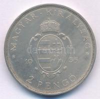 1935. 2P Ag "Pázmány" kapszulában T:XF patina Adamo P7.1