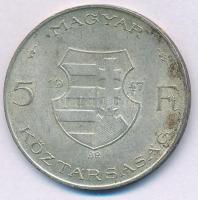 1947. 5Ft Ag "Kossuth" T:AU,XF patina Adamo F8.1