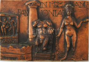 Kincses Mária (1926-1988): In memoriam Pannoniae. 1978, bronz, jelzett, 20,5x29,5 cm