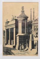 Építészeti díszek. Grafikák dekoratív üvegezett keretben, paszpartuban 44x50 cm Keret méret 59x72 cm