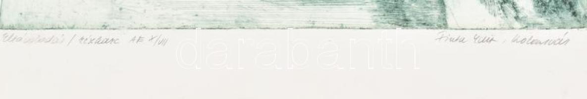 Finta Edit (1945-): Eltávolodás. Rézkarc, papír, jelzett. Számozott: AE X6VIII. 39x30 cm