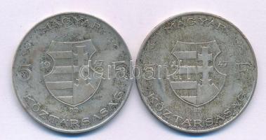 1947. 5Ft "Kossuth" Ag (2x) T:F patina Adamo F8.1