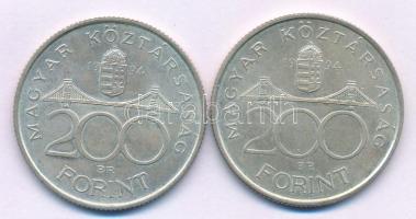 1994. 200Ft Ag "Deák" (2x) T:AU,XF patina Adamo F13.1