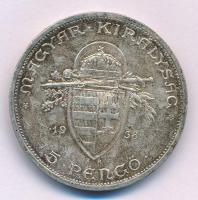 1938. 5P Ag "Szent István" T:AU patina Adamo P8.1