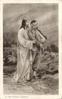 Military WWI Jesus takes the wounded soldier by the hand (EB)