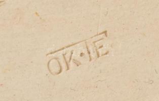 Iparművész kristálymázas váza. Jelzett (OKTE), kopással, m: 18 cm