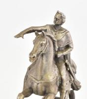 Étienne Maurice Falconet (1716-1791): Nagy Péter cár lovasszobrának másolata. Öntött fém, jelzés nél...