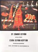 Ef Zámbó István kiállítása, Csók István Képtár, Székesfehérvár, 1990. Ofszet, papír. Plakát. Magasnyomó GMK. Egészen apró lapszéli elszíneződésekkel. 76x56 cm.