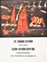 Ef Zámbó István kiállítása, Csók István Képtár, Székesfehérvár, 1990. Ofszet, papír. Plakát. Magasnyomó GMK. Egészen apró lapszéli törésnyomokkal és elszíneződésekkel. 76x56 cm.