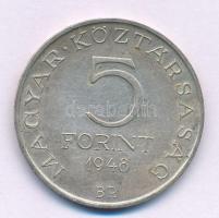 1948. 5Ft Ag "Petőfi" T:AU,XF kis ph., patina Adamo EM1