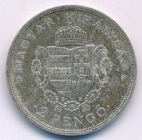 1935. 2P Ag "Rákóczi" T:AU,XF patina Adamo P7.2