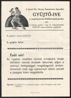 1911 A József. kir. herceg Szanatórium Egyesület gyűjtőíve tüdőbetegek számára