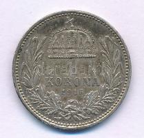 1915KB 1K Ag "Ferenc József" T:XF patina Adamo K5.1