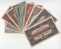 1920. 20f + 50f + 1K (2x) + 2K + 10K + 20K (2x) + 1923. 100K (2x) T:AU-F közte sok szép papír