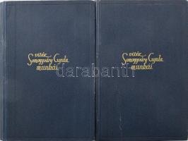 vitéz Somogyváry Gyula munkái, 2 kötet: Virrasztó a ködben. Versek.; - - versei. (Gyujtogatás. Idők sodrában. Éjfél után. Dal, amelyet nem daloltak végig.) Bp., [1938-1940], Singer és Wolfner. Kiadói aranyozott félvászon sorozatkötés, az egyik kötet borítóján kisebb törésnyommal.