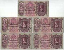 1930. 100P (5x) sorszámkövetők *E 091 000374 - *E 091 000378 T:AU kis sarokhajlás Adamo P17