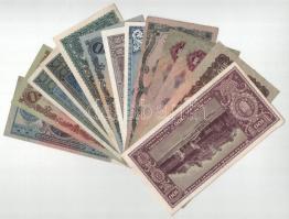 1930-1946. 13db-os vegyes pengő bankjegy tétel, közte 1945. 100P + 1944. 100P "A Vörös Hadsereg...