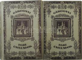 Gárdonyi Géza: Egri csillagok. (Bornemissza Gergely élete). Regény két kötetben. I-II. köt. Bp., 1925, Győző Andor (Uránia-ny.), 280 p., 279 p. Kiadói egészvászon-kötés, a borítókon némi kopással, a hátsó szennylapok kijárnak.