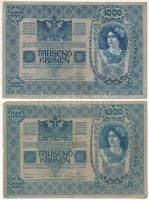 1902. 1000K felülbélyegzés nélkül (2db) T:F folt, kis beszakadás Adamo SK35