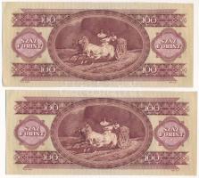 1975. 100Ft (2x) közeli sorszámok "B 564 159294 - B 564 159415" T:AU Adamo F33