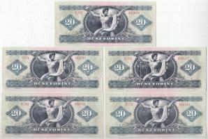 1980. 20Ft (5x) T:UNC-XF Hungary 1980. 20 Forint (5x) C:UNC-XF Adamo F17