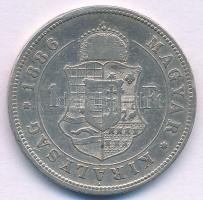 1886KB 1Ft Ag "Ferenc József / Barokk címer" T:VF 
Adamo M15