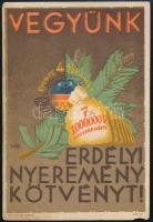 1941 "Vegyünk erdélyi nyereménykötvényt!" reklámcédula, szign. Richter A., szélén minimális sérüléssel, 12,5x8,5 cm