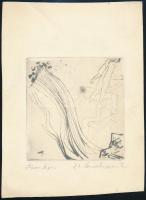 Swierkiewicz Róbert (1942-): Strandon, 1971. Rézkarc, papír, jelzett, 13,5×13 cm