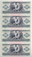1980. 20Ft (4x) sorszámkövetők és közeli sorszámok T:XF Hungary 1980. 20 Forint (4x) consecutive ser...