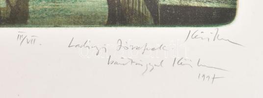 Kéri Imre (1945- ): Velence. Rézkarc, papír, jelzett, számozott (III/VII), Kéri Imre autográf ajándé...