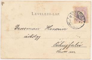 1899 (Vorläufer) Eperjes, Presov; Izraelita neológ templom és népiskola, zsinagóga / synagogue and s...