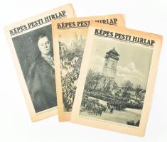 1938 A Képes Pesti Hírlap 3 db felvidéki bevonulással kapcsolatos száma, érdekes képanyaggal (Rozsnyó, Rákoczi-torony, Kassa, stb.), változó állapotban, lapszéli sérülésekkel