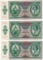 1936. 10P (3x) sorszámkövetők B 962 033723 - B 962 033725 T:XF Adamo P9