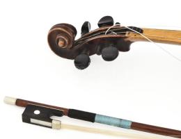 Babós Sándor Szeged hangszerkészítő mester hegedű. Sérült, hiányos, tokkal, tartozékokkal