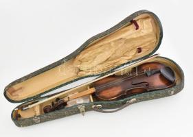 Babós Sándor Szeged hangszerkészítő mester hegedű. Sérült, hiányos, tokkal, tartozékokkal