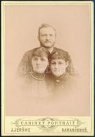 cca 1895 Karansebes, J. Jerome fényképész műtermében készült, keményhátú vintage fotó, 16,2x10,3 cm