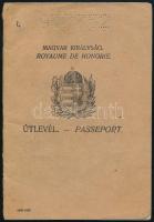 cca 1930 Magyary Pál pénzügyigazgató útlevele