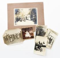 Az Andrássy, Odelsachi és Esterházy családok tagjait ábrázoló fotók, némelyik feliratozva, kiábránduláson, golfozás közben, ünnepségen Andrássy Gyuláné, Andrássy Klára, Odeschlachi Károlyné 9 db 14x9 cm-ig