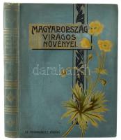 Wagner János: Magyarország virágos növényei. A Hoffmann K. növényatlaszának képeivel. A Dr. Hoffmann Gy. átdolgozta harmadik kiadás alapján írta: - -. A magyar szöveget átnézte Mágocsy-Dietz Sándor. 67 táblán 375 színes és 582 szövegközti képpel. A Kir. M. Termsézettudományi Társulat támogatásával. Bp.,[1902], Athenaeum, XXV+1+241 p. + LXVII (kromolitográfiák) t. Első kiadás. Kiadói aranyozott, festett, illusztrált egészvászon-kötés, kopott, foltos borítóval, egy lap javított (211/212.), de ezt leszámítva belül jó állapotban.