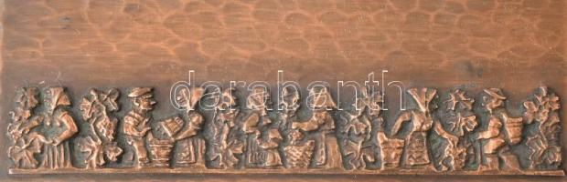 Szécsi iparművész doboz, jelzett, kopással, 16,5x8,5 cm