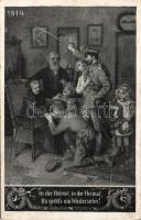 Military WWI Back home; with morse signs on backside (fa)