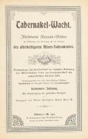 1912 Tabernakel-Wacht. Illustrierte Monats-Blätter zur Belehrung und Erbauung für die Verehrer des allerheiligsten Altars-Sakramentes. Sechzehnter Jahrgang. Dülmen i. W., 1912, A. Laumann'sche Buchhandlung, IV+288 p.+ 24 sztl. lev. Német nyelven. Félvászon-kötésben, kissé sérült, kopottas borítóval, ex libris-szel.