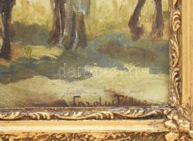 Pállya Carolus (1875 - 1948-50 körül): Lovak. Olaj, vászon, jelezve jobbra lent: Carolus Pállya. Dek...