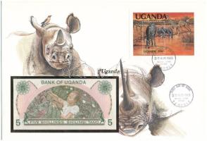 Uganda 1982. 5Sh felbélyegzett borítékban, bélyegzéssel T:UNC  Uganda 1982. 5 Schilling in envelope with stamp and cancellation C:UNC