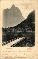 1902 Rauma, Romsdalshorn / Romsdalshornet / mountain, bridge (EK)